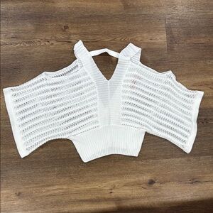 White Cropped Backless Sleeveless Tank Top